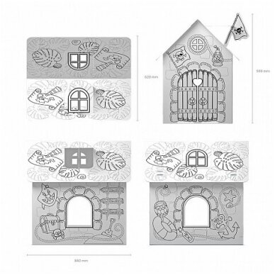 Didelis spalvinamas rinkinys ARTBERRY "Piratų namas", 93 cm 3
