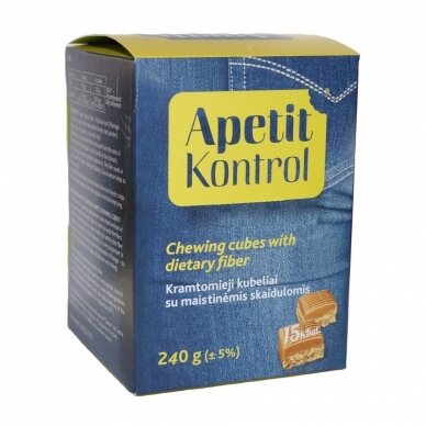 Kramtomieji kubeliai su maistinėmis skaidulomis „Apetit Kontrol“ su cukrumi, 240g